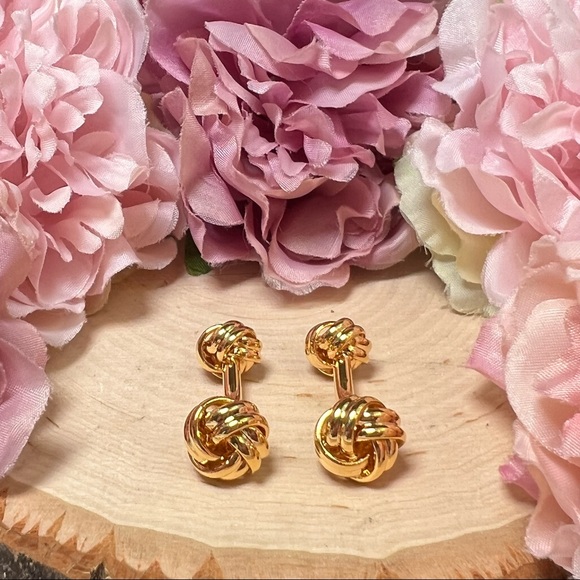 ‘Tying the Knot’ Gold Knotted Cufflinks Tuxedo Studs Formal 8 Pcs Set - Picture 9 of 17